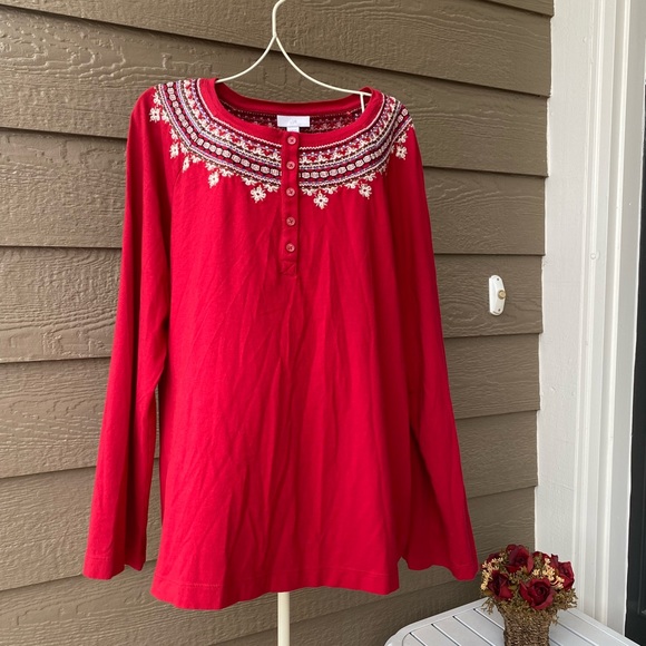 J. Jill Embroidered Style Knit Top - Picture 2 of 12